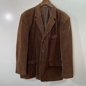 Men's Corduroy Blazer Size XL Chestnut Brown Preppy British Academia Grandpacore